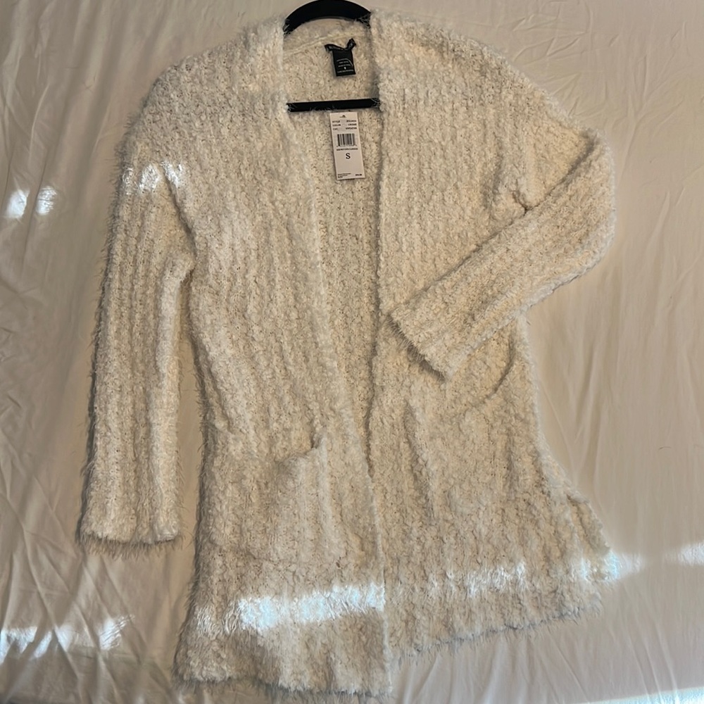 White sweater cardigan
